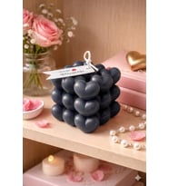 Kalp Küpü Mum - Mumelia Candles Doğal Soya, El Yapımı, Dekoratif - Gri