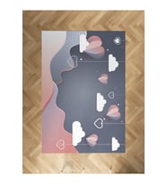 MEKTA HOME BEBEK VE ÇOCUK ODASI Kalp ve Bulut Balon Desenli Halı