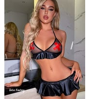 Intive Fantasy Siyah Transparan Mini Etek Büstiyer Takım