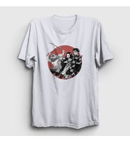 Presmono Unisex Beyaz Team Anime Demon Slayer Kimetsu No Yaiba T-Shirt 309040tt