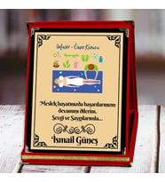 Masör Baskılı Plaket (2. Tasarım)  Kişiye Özel (Kırmızı)