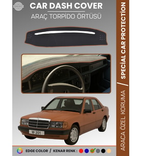 MERCEDES 190E W201 (1982-1993) Torpido Örtüsü Premium Kalite Torpido Koruma Özel Kesim UV Koruma