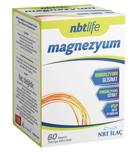Nbt Life Magnezyum P5P Vitamin B6 İçeren 60 Kapsül Türkiye Menşeli Takviye Edici Gıda