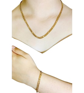 Altın Renk 1. Sınıf Çelik Kararmaz Garantili Unisex Klasik Model Kolye Bileklik 2,5mm