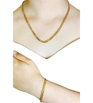 Altın Renk 1. Sınıf Çelik Kararmaz Garantili Unisex Klasik Model Kolye Bileklik 2,5mm
