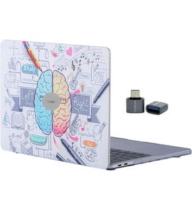 MacBook Air M1 Kılıfı 13.3 İnç A2337 A2179 A1932 Uyumlu Sol Beyin Sağ Beyin Desenli Sert Kapak Koruyucu Kılıf Eğitim Sanat Bilim Temalı UV Baskılı Hard Case Beyaz