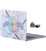 MacBook Air M1 Kılıfı 13.3 İnç A2337 A2179 A1932 Uyumlu Sol Beyin Sağ Beyin Desenli Sert Kapak Koruyucu Kılıf Eğitim Sanat Bilim Temalı UV Baskılı Hard Case Beyaz