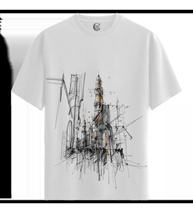 Gothic Ruins - %100 Pamuklu Kadın Beyaz Tişört - Premium Quality