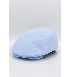 Erkek Açık Mavi Kasket Keten Yazlık Flat Cap Şapka