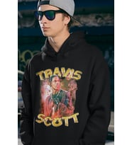 Travis Scott Rapper Baskılı Unisex Oversize Hoodie