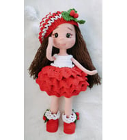 Yılbaşı Karnaval Bebek Amigurumi Organik Oyuncak