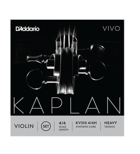 D'Addario KV310H Kaplan Vivo 4/4 Tam Boy Keman Tel Seti - Heavy Tansiyon (Profesyonel)  Parlak ve Berrak Ton Karakteri, Sert Tansiyon ile Yüksek Ses Hacmi ve Üstün Yay Tepkisi