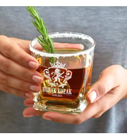 Erkeğe Hediye Premium Tasarımlı İsimli Elegan Viski Bardağı