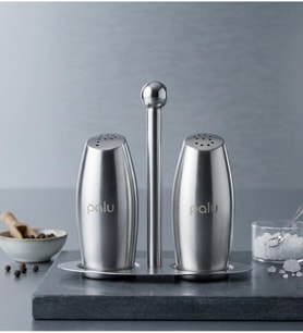 Tuzluk ve Biberlik Seti, Paslanmaz Çelik, Metalik Gümüş, 100 ml