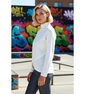 Kadın Dik Yaka Reglan Kol Fermuar Detaylı Sweatshirt Fonksiyonel Dayanıklı Kaliteli Modern