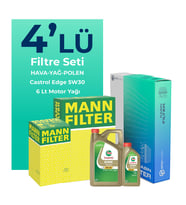 Mann Mercedes C 200 EQ 184 HP Filtre Bakım Seti Castrol Motor Yağlı (2018-2023) 4 Lü