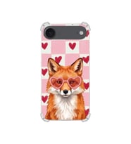 PrintiFy Apple iPhone 17 Air ile Uyumlu Pembe Pötikare Serisi Tatlı Kurnaz Tasarımlı Uv Baskılı Köşe Korumalı Antişok Kılıf