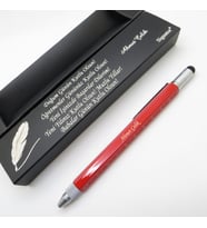 Signator® C543 Kırmızı Krom Mühendis Kalemi Çok Fonksiyonlu - Su Terazisi, Çift Uçlu Tornavida, Cetvel  İsme Özel Kalem  Hediyelik Kalem (Karışık)