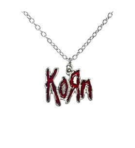 Korn Kolye Kırmızı 60 cm Zincirli Metal Tasarım, Rock Müzik Grubu Unisex Aksesuar