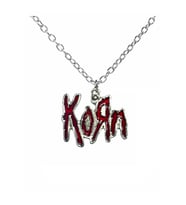 Korn Kolye Kırmızı 60 cm Zincirli Metal Tasarım, Rock Müzik Grubu Unisex Aksesuar