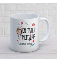 KİŞİYE ÖZEL EN TATLI HEMŞİRE MESLEK KUPA BARDAK