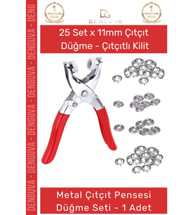 Deluxe Seri Gömlek Elbise Ceket Polar Bandana Badi Emzik Klips Metal Çıtçıt Pensesi Ve 25 Düğme Seti