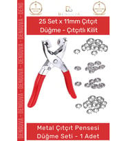 Deluxe Seri Gömlek Elbise Ceket Polar Bandana Badi Emzik Klips Metal Çıtçıt Pensesi Ve 25 Düğme Seti