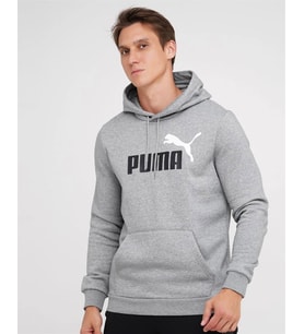 Puma Ess+ 2 Col - Erkek Gri Pamuklu Kapüşonlu Sweatshirt - 586764 04