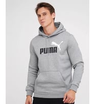 Puma Ess+ 2 Col - Erkek Gri Pamuklu Kapüşonlu Sweatshirt - 586764 04
