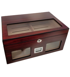 Falconetti Bordo 2 Katlı Camlı Dijital Humidor Puro Kutusu rc59kr