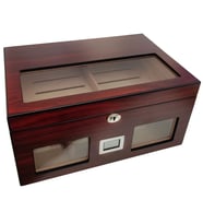 Falconetti Bordo 2 Katlı Camlı Dijital Humidor Puro Kutusu rc59kr
