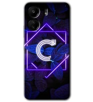 Xiaomi Redmi 13C Kılıf HD Desen Baskılı Kılıf - Dark Neon Yaprak C Harfi