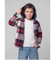 LCW Kids Kırmızı Kapüşonlu Ekose Desenli Erkek Çocuk Gömlek