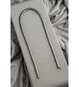 Hematit Doğal Taş Parlak Füme Yassı Balık Sırtı Kesim 5x4mm Dizi