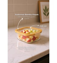 Poira - Cam Kapaklı Kilitli Cam Saklama Kabı 1100 ml