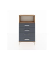 Arges Komodin Tek Raflı 4 Çekmeceli 60x30x106 Çam-Antrasit