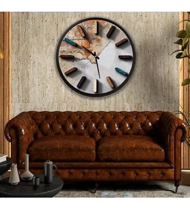 Stone Kanvas (Ahşap) Duvar Saati - 70 cm
