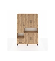 Arges Dolap 10 Raflı 2 Çekmeceli 5 Kapaklı 132x30x195 Çam-Çam/Çam