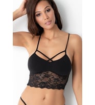 Miorre Dantelli Bralet (Parlak Siyah)