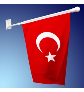 Duvar Montajlı Direk ve Türk Bayrağı