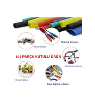 164 Parça Kablo Makaron Seti. Isıya Dayanıklı Kalo Koruyucu Kablo Tamir Borusu Kablo Kanalı