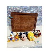 Ahşap 10000 Hedefli Para Box Kumbara Ve Disney Anahtarlık Mickey Mini Mouse Donald Duck Pluto Tweety
