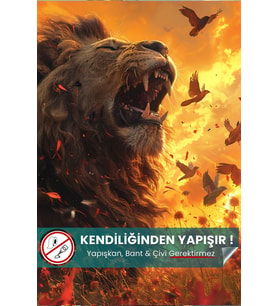 Gücün ve Zaferin İhtişamı Aslan Posteri, Fanatik Posteri, Taraftar Posteri, Akıllı Kağıt Poster