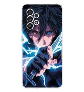 Samsung Galaxy A52 Uyumlu Naruto Sasuke Tasarımlı Şeffaf Telefon Kılıfı