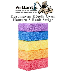 Köpük Hamur 5 Renk 5 Gr 1 Paket Kurumayan Köpük Oyun Hamuru Hafif Yumuşak Hamur Okul Öncesi Anasınıfı Kreş Etkinlikleri (Çok Renkli)