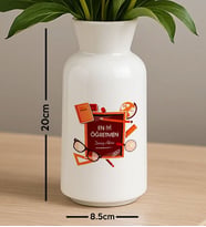 BK Gift Kişiye Özel Öğretmenler Günü Tasarımlı Seramik Vazo-14, Ev Hediyesi, Öğretmene Hediye