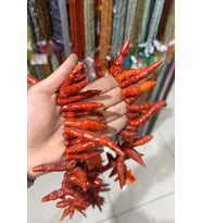 Çim Mercan Taşı Parlak Kırmızı 10x50mm Doğal Taş Dizi [AA]