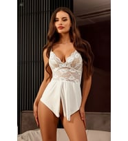 Mulvxbrf Brf02 Kadın Göğüs Dekolteli Body Şık Transparan İç Giyim (Mulvix)