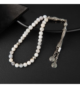 Süt Opal Doğal Taş Tesbih 33lük - 6mm (Çok Renkli)