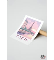 Paris Seyahat Posteri, Çerçevesiz Yüksek Kalite Duvar Afişi - Seyahat Severlere Hediye